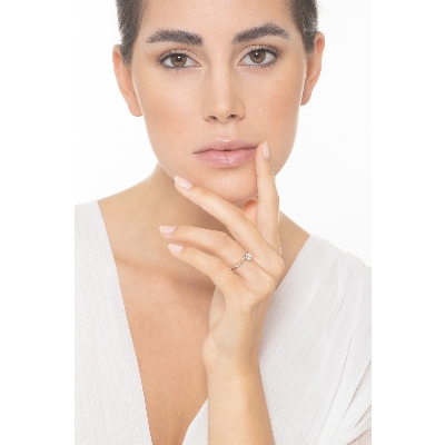 Solitario modello Valentino in oro bianco 18k con Diamante ct. 0,40