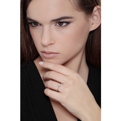 4 claw 0,30 ct solitaire diamond ring white gold 18k