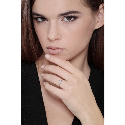 4 claw solitaire 0,50 ct diamond ring white gold 18k 