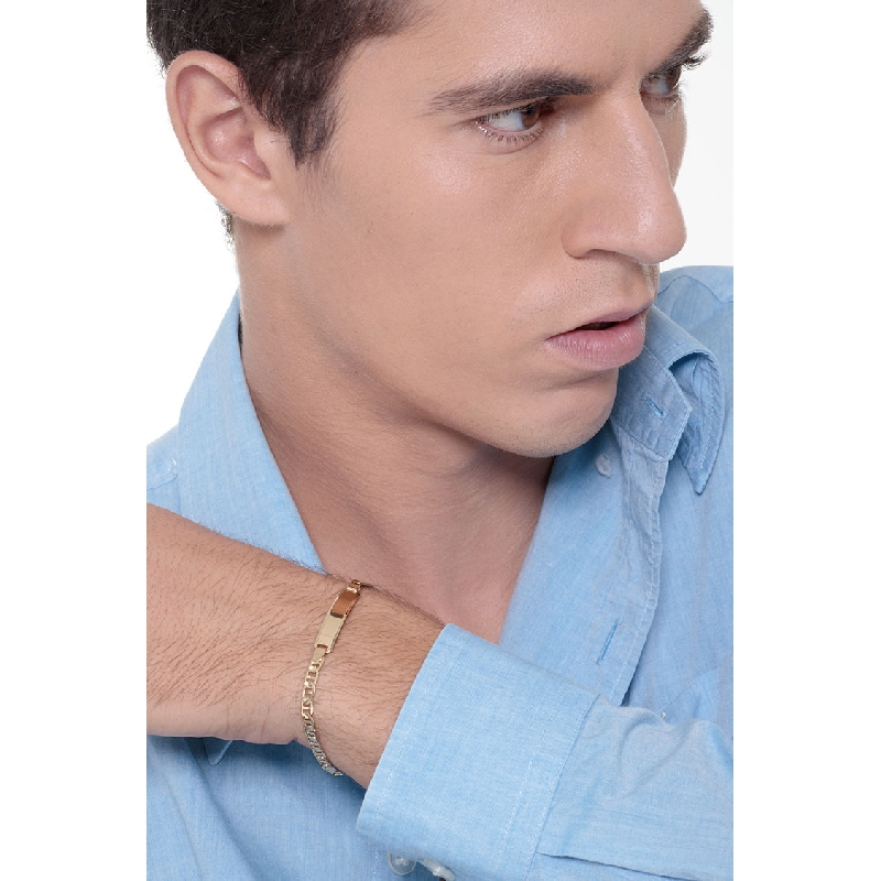 Man anchor links bracelet in 18k yellow gold 