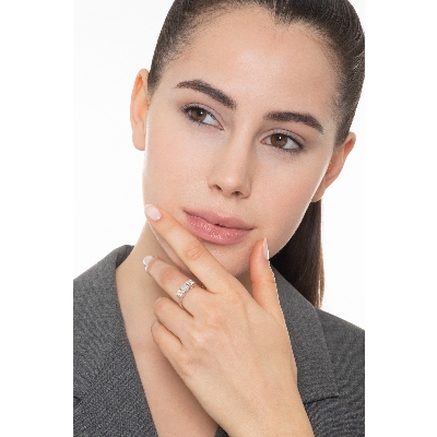 White gold 18k trilogy ring with 1 ct diamonds 