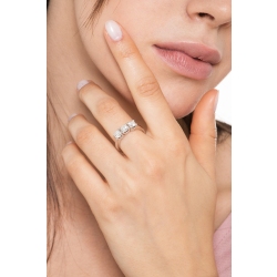 White gold 18k trilogy ring with 1,20 ct diamonds 2