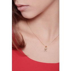 18k yellow gold necklace with fancy diamond trilogy pendant 2