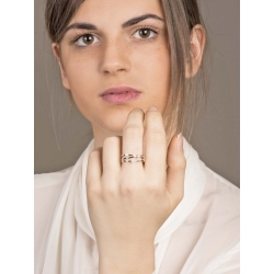 White gold 18k crossover trilogy ring with diamonds  2