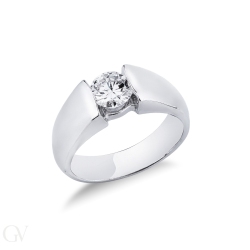 Montatura solitario incastonatura a battuto 2