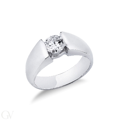 Montatura solitario incastonatura a battuto