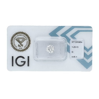 Diamante Certificato IGI   CT 1,25   G   VVS 1