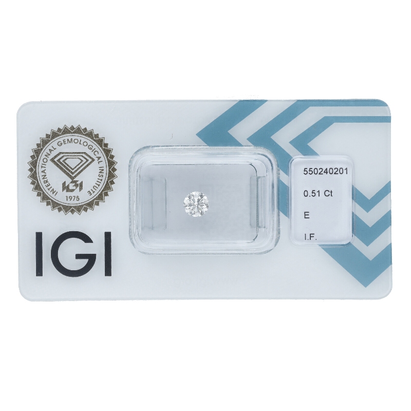 Diamante Certificato IGI   CT 0,51   E   I.F.