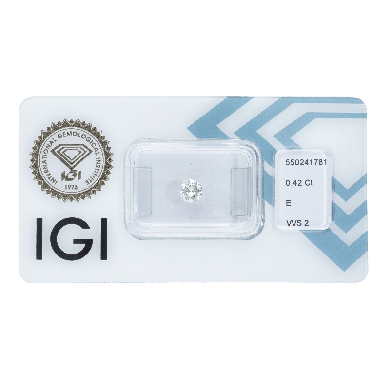 Diamante Certificato IGI   CT 0,42   E   VVS 2