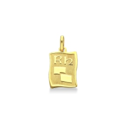 Parchment shape pendant in 18k yellow gold 
