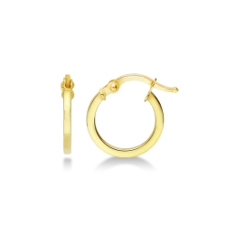 Yellow gold 18k hoop earrings, 1,25 cm diameter 