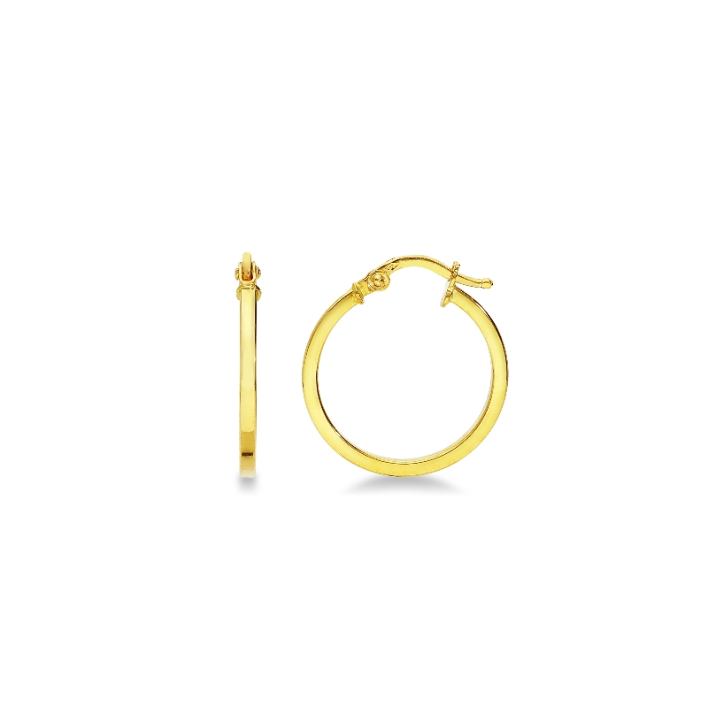 18k yellow gold hoop earrings, diameter cm 1,90