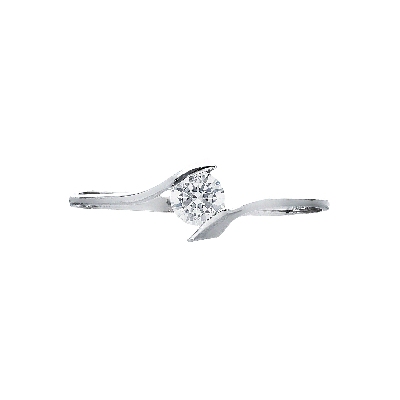 18k white gold solitaire ring with zircon