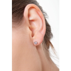 Heart stud earrings with zircon pavè 2