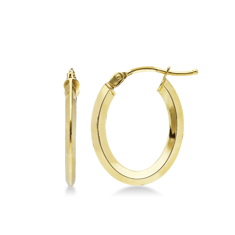 18k yellow gold oval earrings 