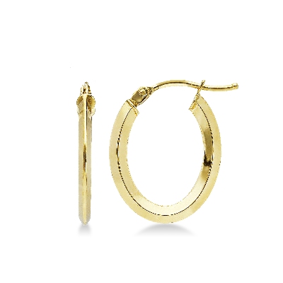 18k yellow gold oval earrings 