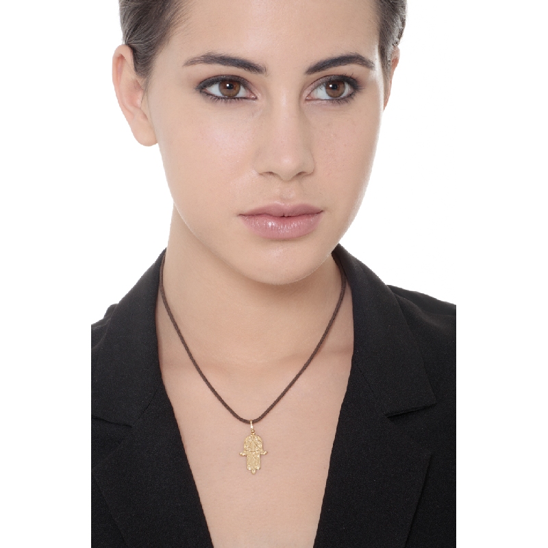 Hand of Fatima pendant in 18k yellow gold