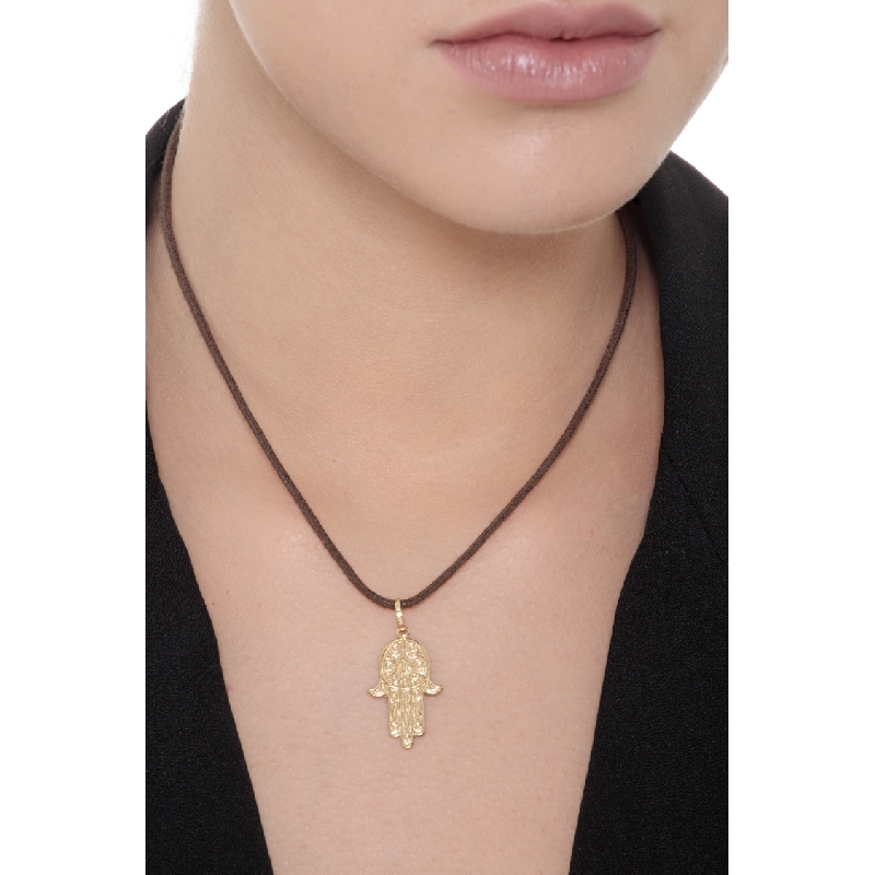 Hand of Fatima pendant in 18k yellow gold