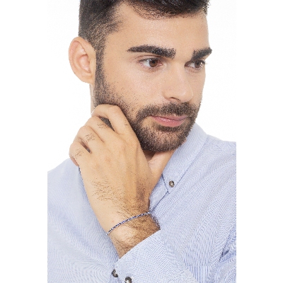 Bracciale Tennis in oro Bianco 18k con Zaffiri Blu, larghezza maglia 2,40 mm circa