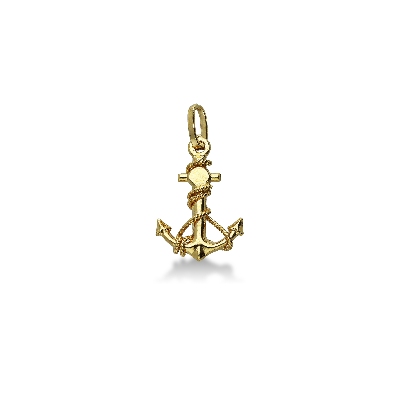 Golden Anchor pendant, 18k yellow gold