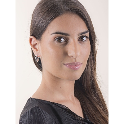 18k white gold oval earrings 