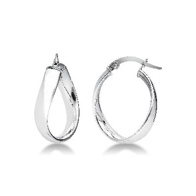 18k white gold oval earrings 