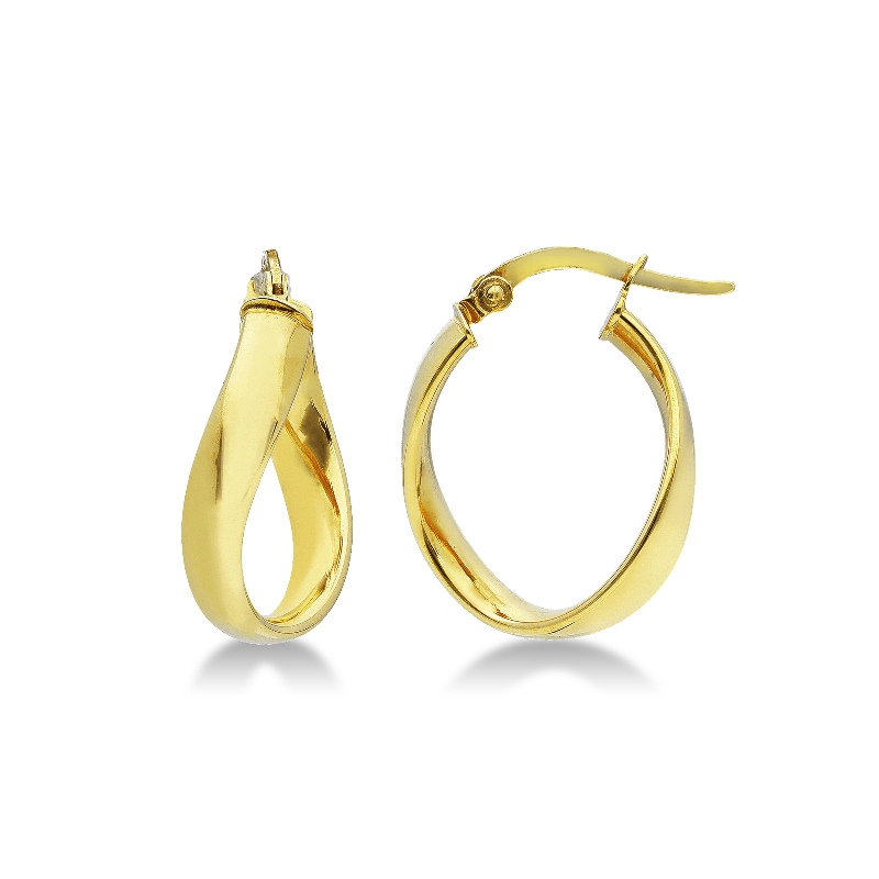 18k yellow gold oval earrings 