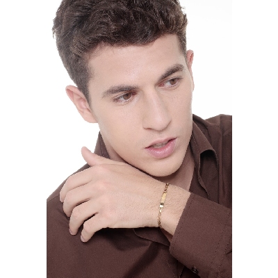 Bracciale in oro giallo 18k con piastrina incidibile