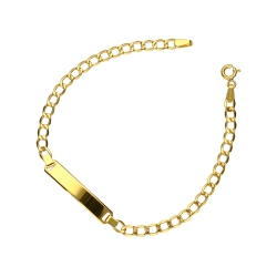 Bracciale in oro giallo 18k con piastrina incidibile