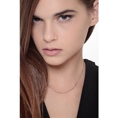 Catena veneziana in oro bianco 18k, lunghezza 40 cm