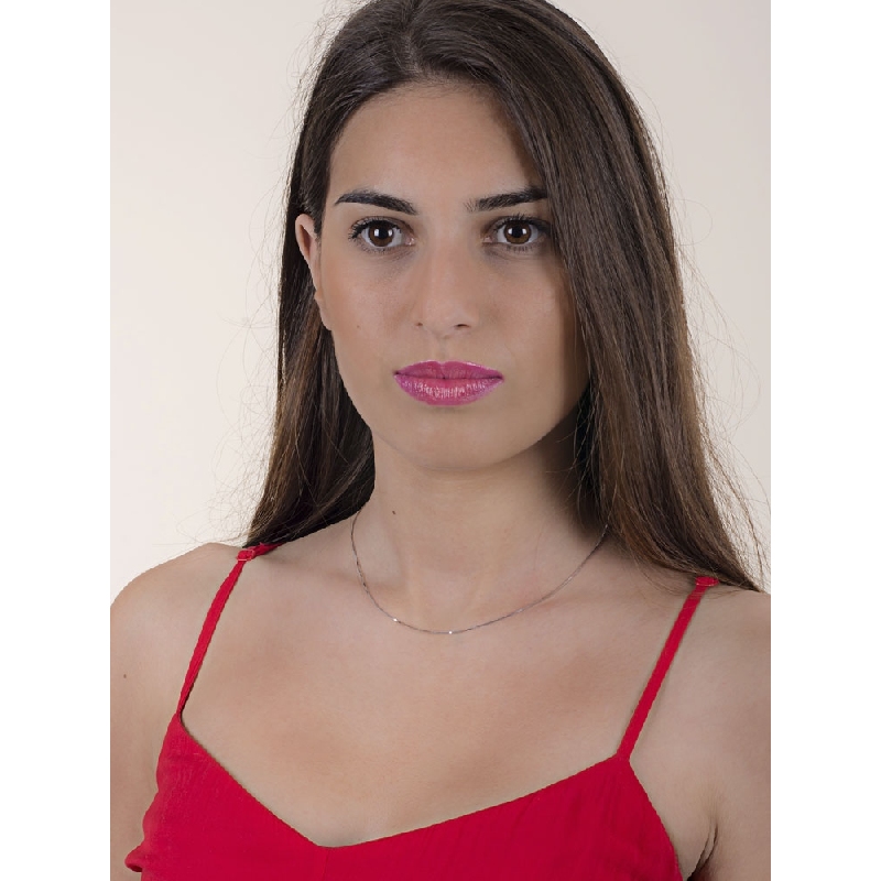 Catena veneziana in oro bianco 18k, cm 40