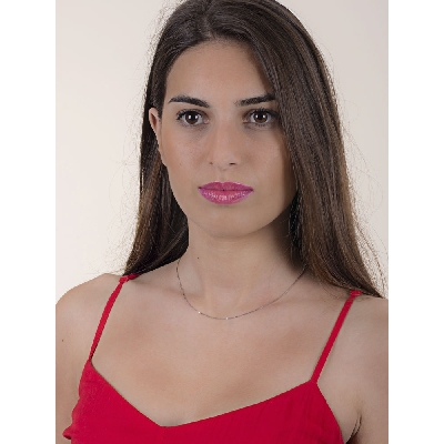 Catena veneziana in oro bianco 18k, cm 40