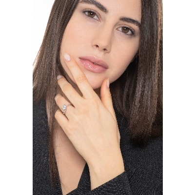 Solitario modello Valentino in Oro bianco 18k con diamante di 1.00 ct