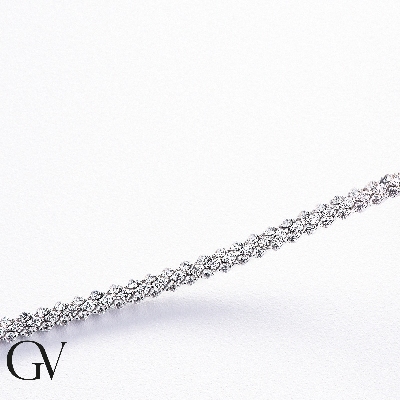Diamond rope tennis necklace in 18k white gold