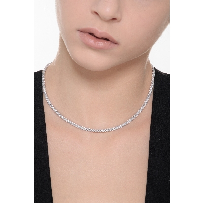 Diamond rope tennis necklace in 18k white gold