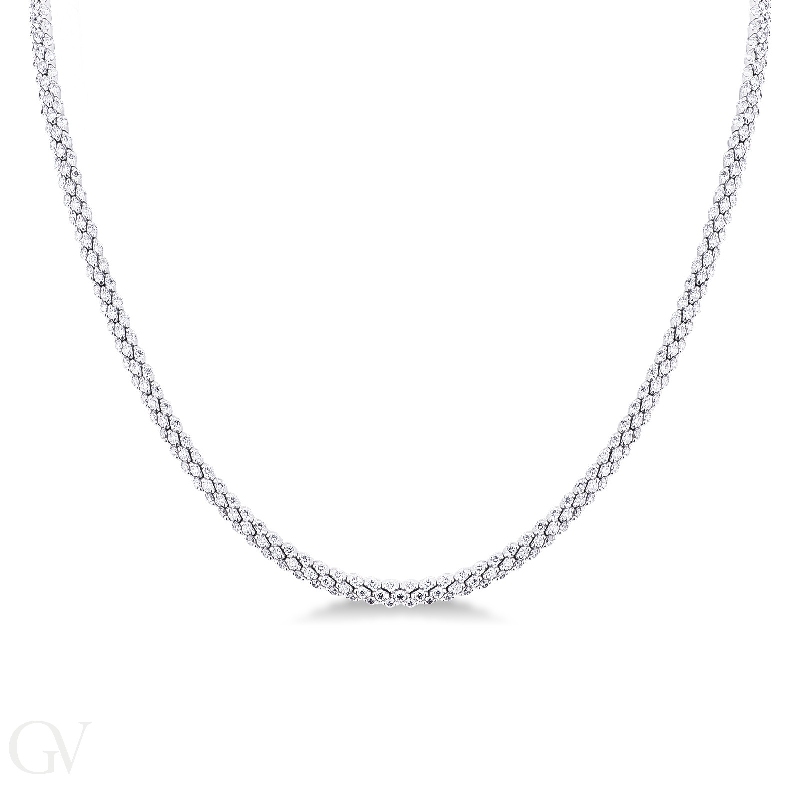 Diamond rope tennis necklace in 18k white gold