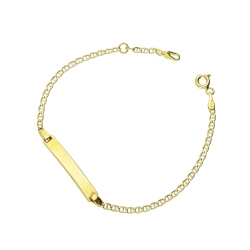 Bracciale con Piastrina in Oro Giallo 18k, cm 15