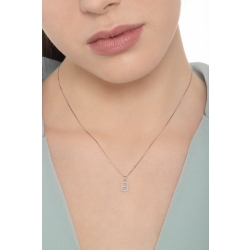 Collana Lettera B Con Griffe In Oro Bianco 18k E Diamanti 2