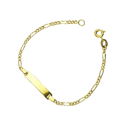 Bracciale in oro giallo 18k con piastrina incidibile.