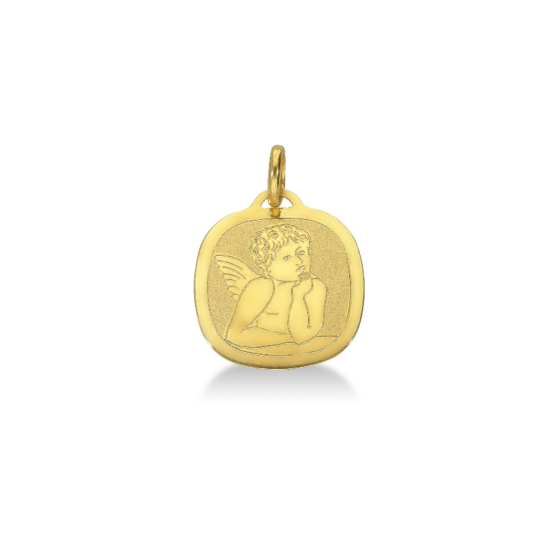 Blessed angel pendant in 18k yellow gold