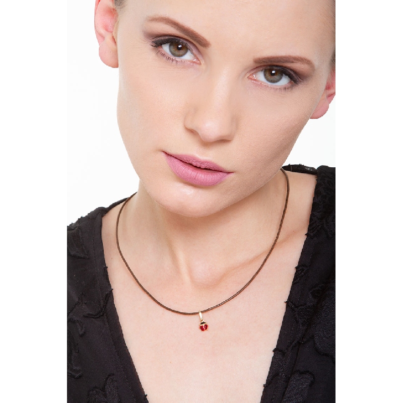 Ciondolo Coccinella in oro giallo 18k smaltato.