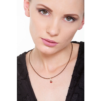 Ciondolo Coccinella in oro giallo 18k smaltato.