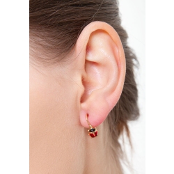 18k yellow gold earrings with emeled ladybugs 2