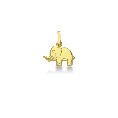 18k yellow gold elephant pendant