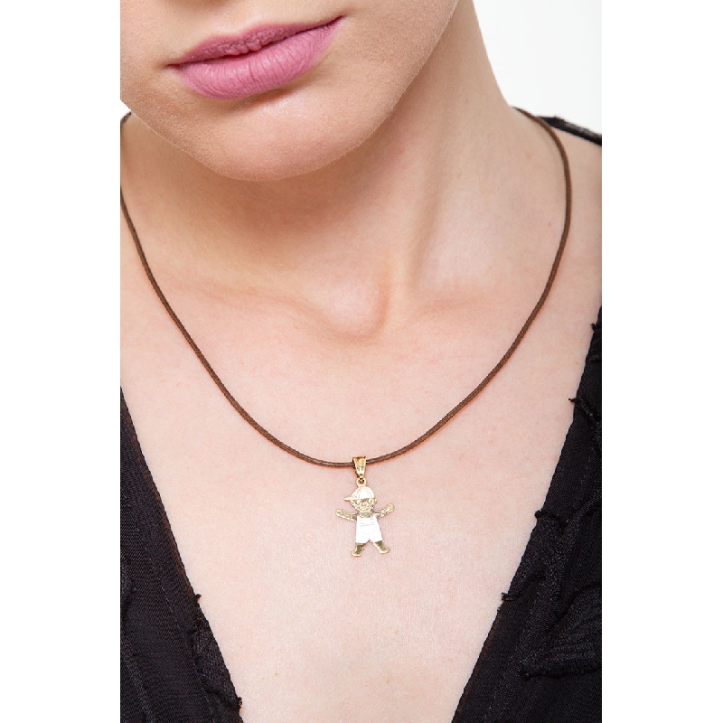 Happy boy pendant in 18k yellow gold