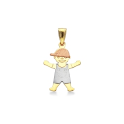 Happy boy pendant in 18k yellow gold