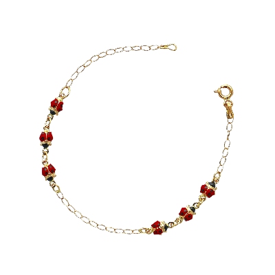 Bracelet 18k Gold with ladybugs