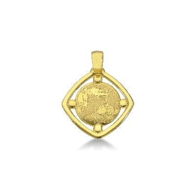 18k yellow gold baptism pendant