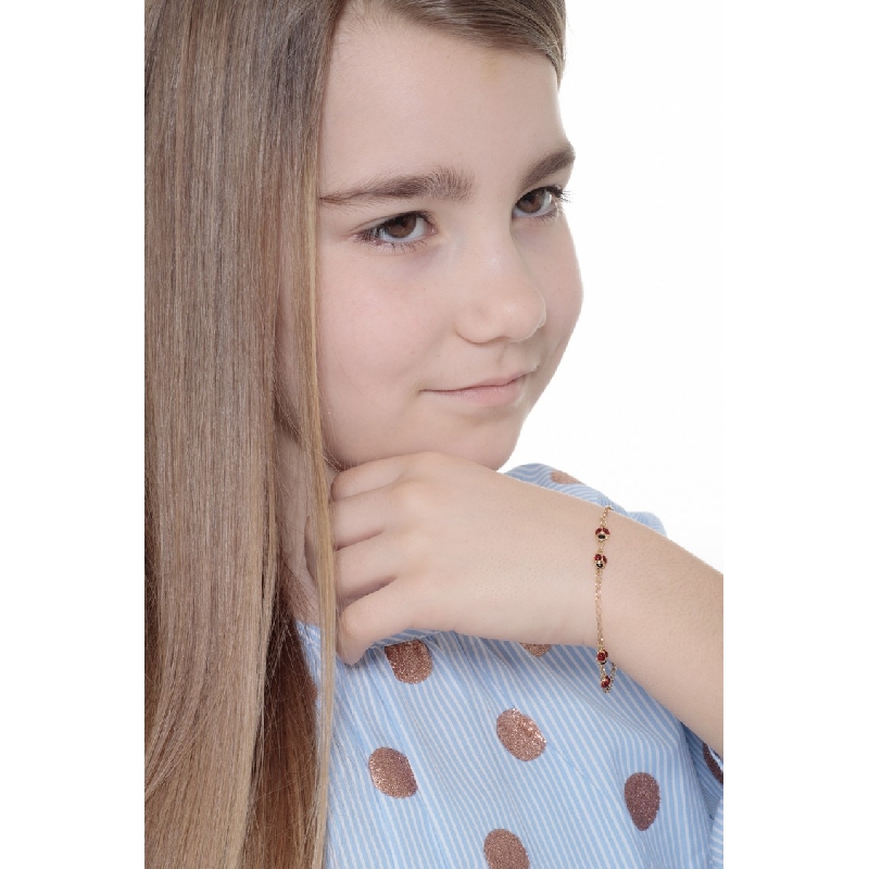Bracelet 18k Gold with ladybugs