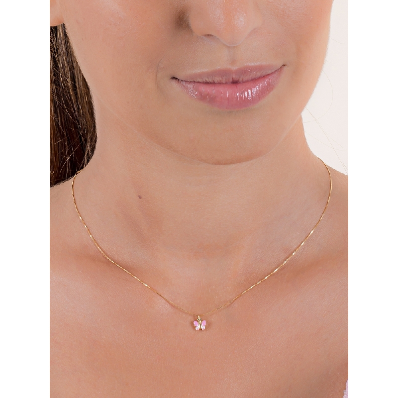 Enameled butterfly pendant